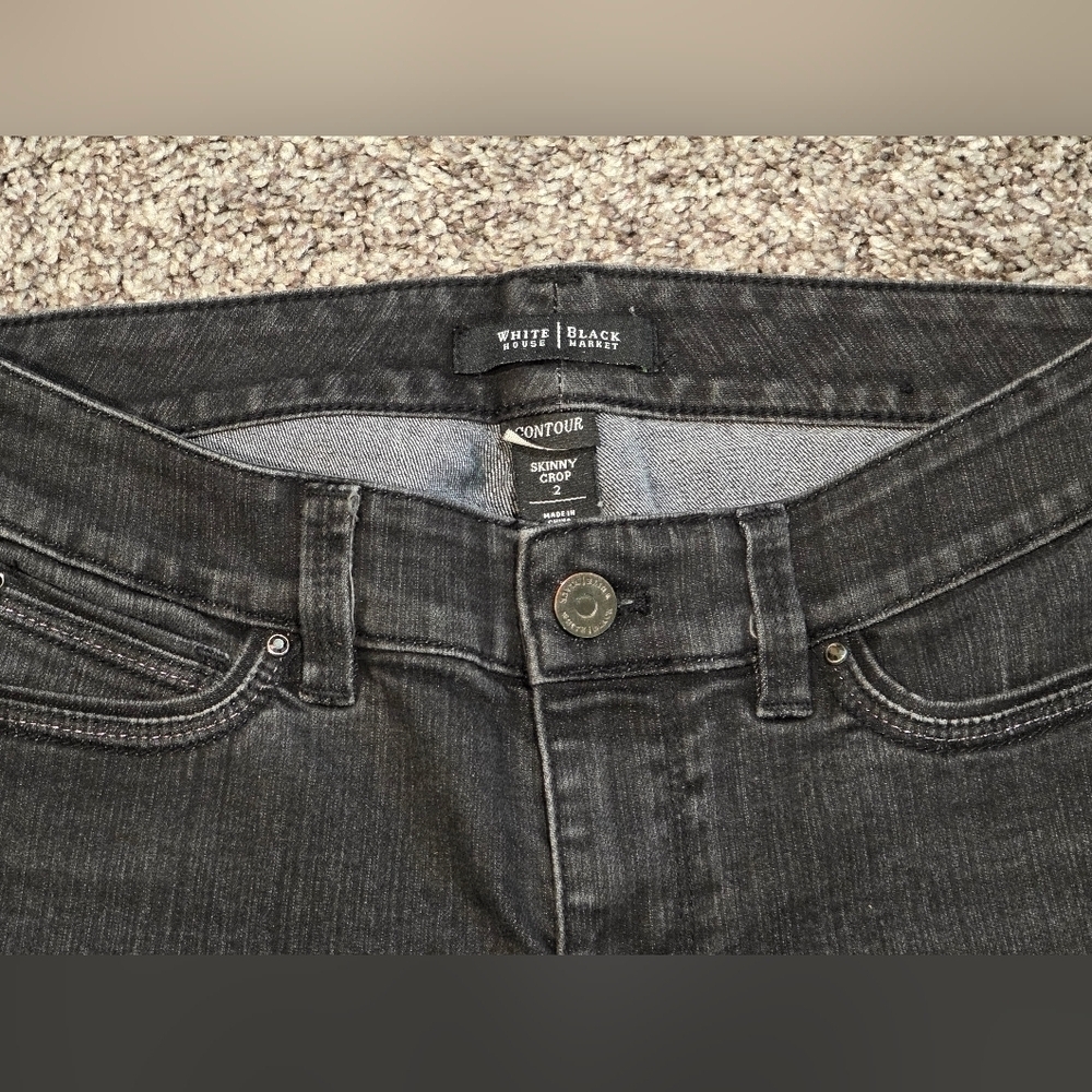 White House Black Market Contour Skinny Crop Jeans Size 2 - Picture 4 of 6